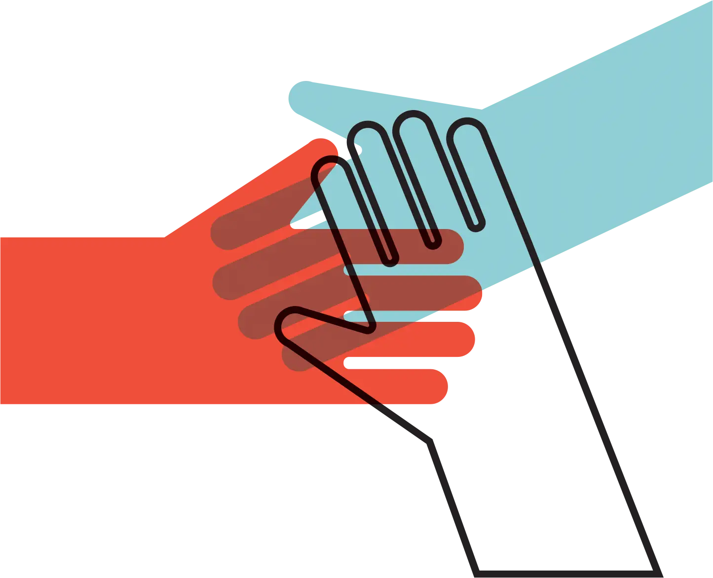Community Illustration with hands coming together